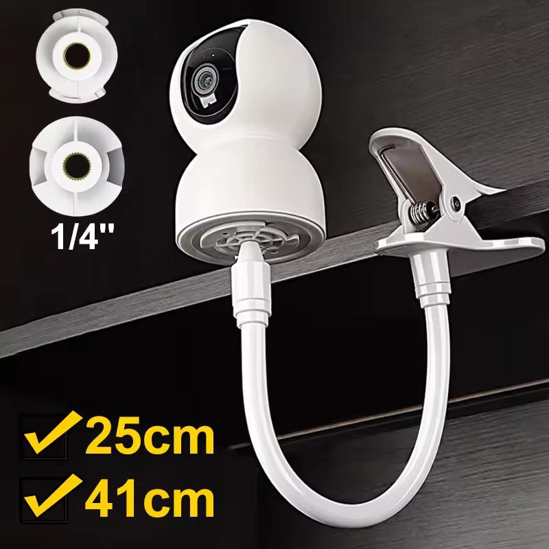 Baby Nursery Camera - 25 ซม./41 ซม. คลิปเฝ้าดูเด็กแบบยืดหยุ่นเว็บแคมแบบไม่มีการเจาะขาตั้งสำหรับสากล 1/4 ''สกรูเบบี้มอนิเตอร์กล้องแคลมป์ยึด