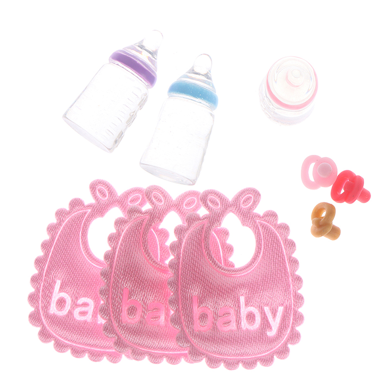 Baby Nursery Kit - Miniature เด็กขวด Pacifier Bibs ชุดสําหรับตุ๊กตา House