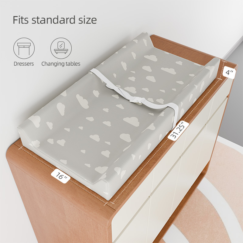 Baby Mattress Waterproof - แผ่นรองเปลี่ยนผ้าอ้อมเด็กพร้อมปลอกที่ซักได้，เหมาะกับโต๊ะเปลี่ยนผ้าอ้อมและโต๊ะเครื่องแป้งมาตรฐาน，ที่นอนเปลี่ยนผ้าอ้อมสำหรับเด็กวัยหัดเดินแบบกันน้ำ