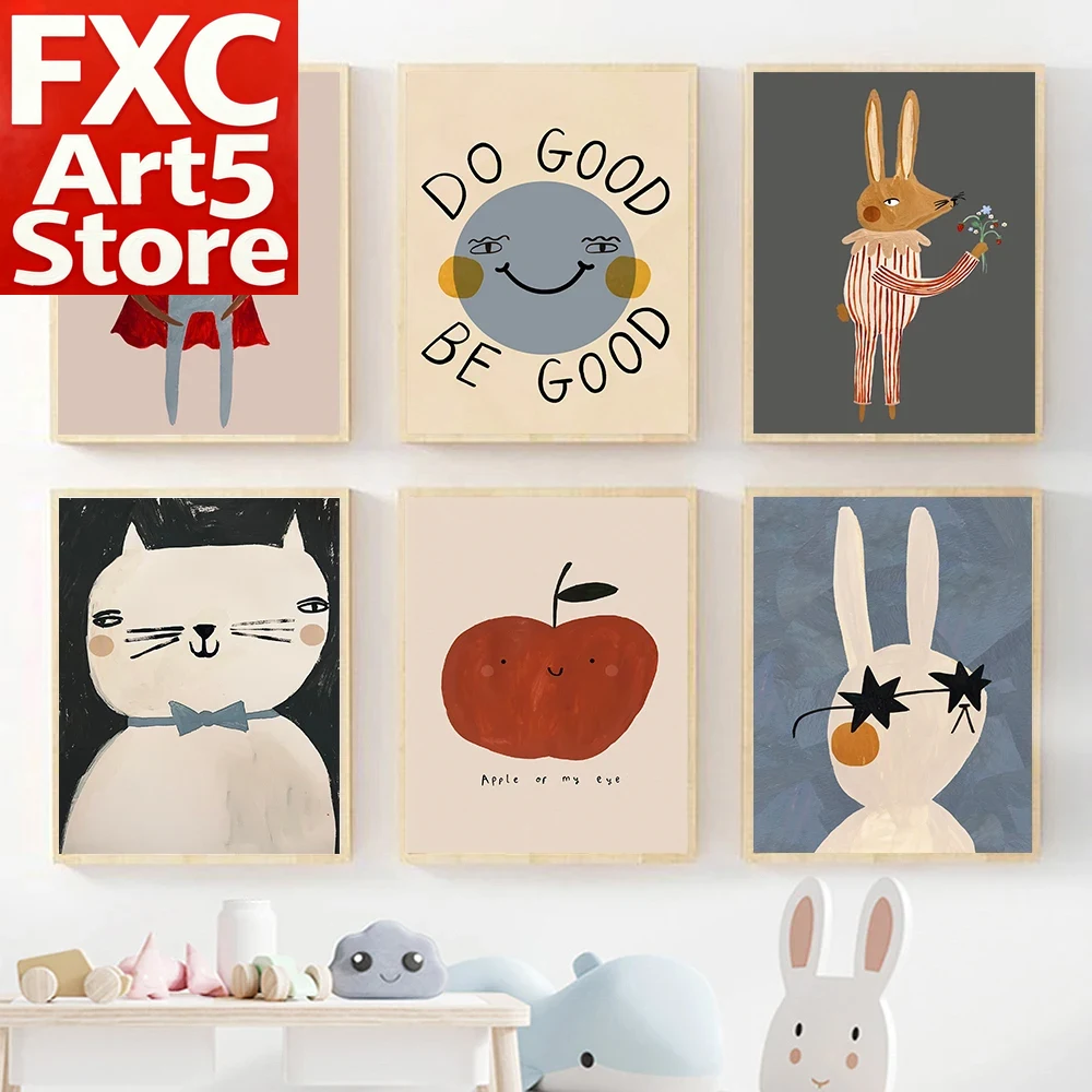 Baby Nursery Quotes Wall Art - ภาพพิมพ์บนผ้าใบลายการ์ตูนกระต่ายหมีน่ารักแบบไร้กรอบ 1 ชิ้น ภาพศิลปะติดผนังสไตล์นอร์ดิก โปสเตอร์คำคม ภาพพิมพ์สำหรับตกแต่งห้องเด็ก