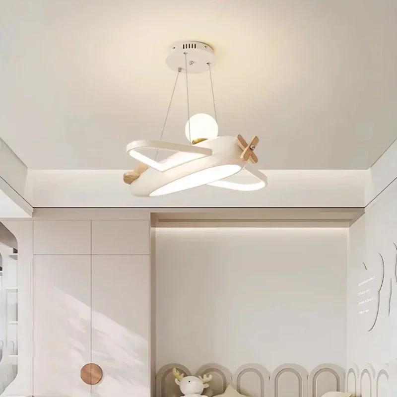 Baby Nursery Chandelier - เครื่องบินโคมไฟโมเดิร์นเด็กโคมไฟระย้าที่เรียบง่ายเด็กทารก Little Boy สาวห้องนอนตกแต่งบ้านโคมไฟระย้า LED
