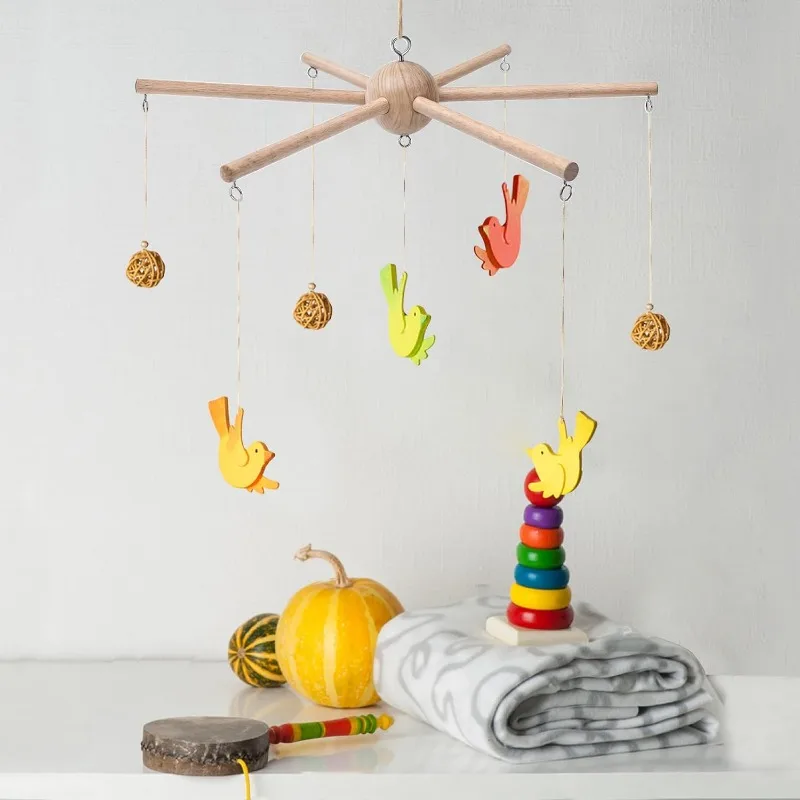 Baby Nursery Kit - ชุดอุปกรณ์ทำโมบายเด็กแบบ DIY สำหรับตกแต่งเปลเด็ก โมบายไม้ธรรมชาติ พร้อมอุปกรณ์แขวน สำหรับเด็กทารก