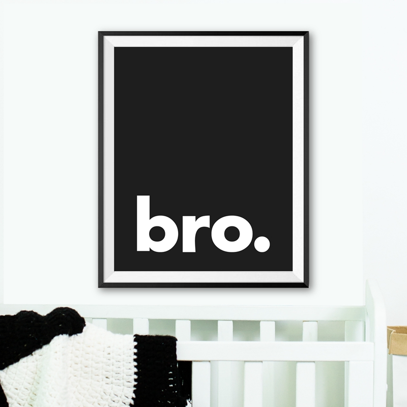 Baby Nursery Quotes Wall Art - Bro. พิมพ์ Minimalist วิชาการพิมพ์โปสเตอร์ Black White