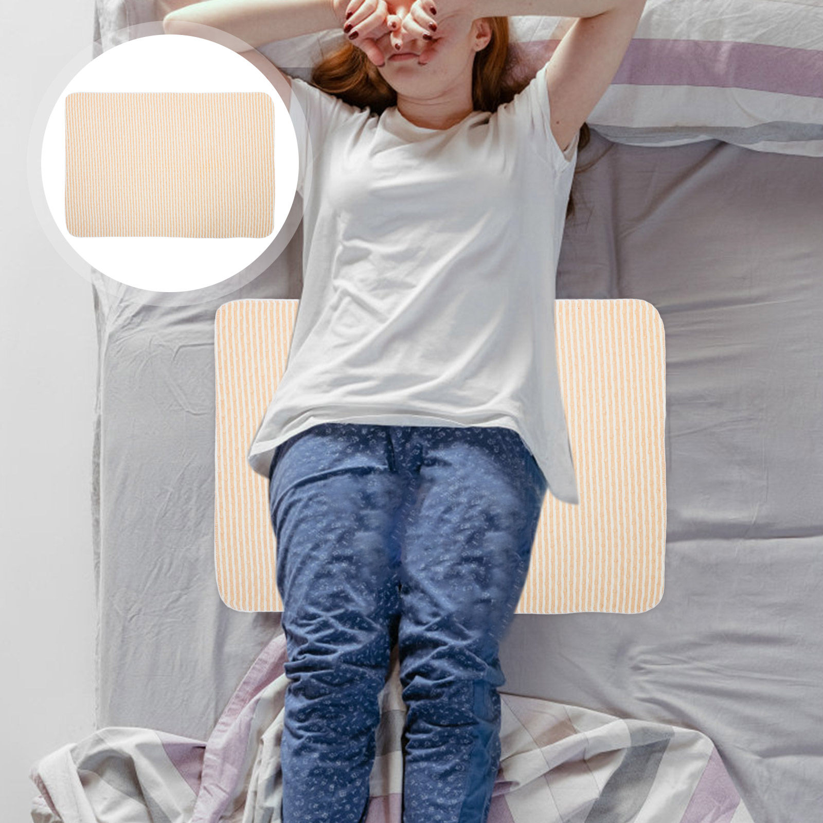 Baby Mattress Waterproof - แผ่นรองกันน้ำสำหรับเด็กทารก ซักได้ ใช้ซ้ำได้ ขนาดใหญ่ ลายทาง แผ่นรองกันเปียก
