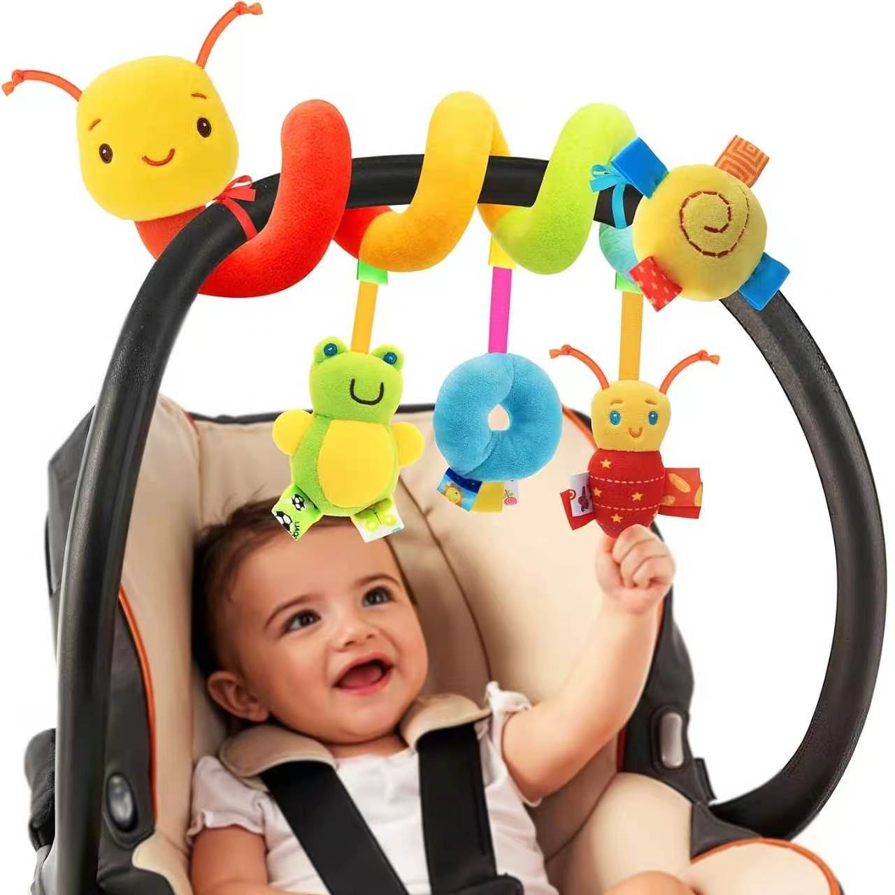 Baby Nursery Items - ของเล่นแขวนรูปผึ้งน่ารักสำหรับโมบายเปลเด็กและตกแต่งรถยนต์ ตุ๊กตาสัตว์นุ่มนิ่มสำหรับแขวนเตียงเด็ก พร้อมกระดิ่งนิรภัย สำหรับเด็กทารกและเด็กเล็ก