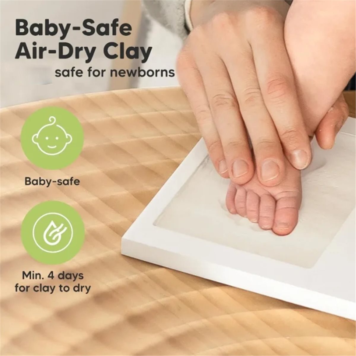 Baby Nursery Kit - ชุดของที่ระลึกรอยมือและรอยเท้าเด็ก Y69A - กรอบดินเหนียวสำหรับตกแต่งห้องเด็กอ่อน, ของขวัญสำหรับคุณแม่มือใหม่, ของใช้จำเป็นสำหรับง