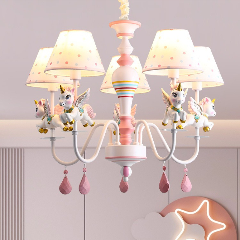Baby Nursery Chandelier - โคมไฟระย้าห้องเด็ก LED โคมไฟห้องเจ้าหญิง โคมไฟห้องนอนเด็กผู้หญิง สไตล์นอร์ดิก โรแมนติก
