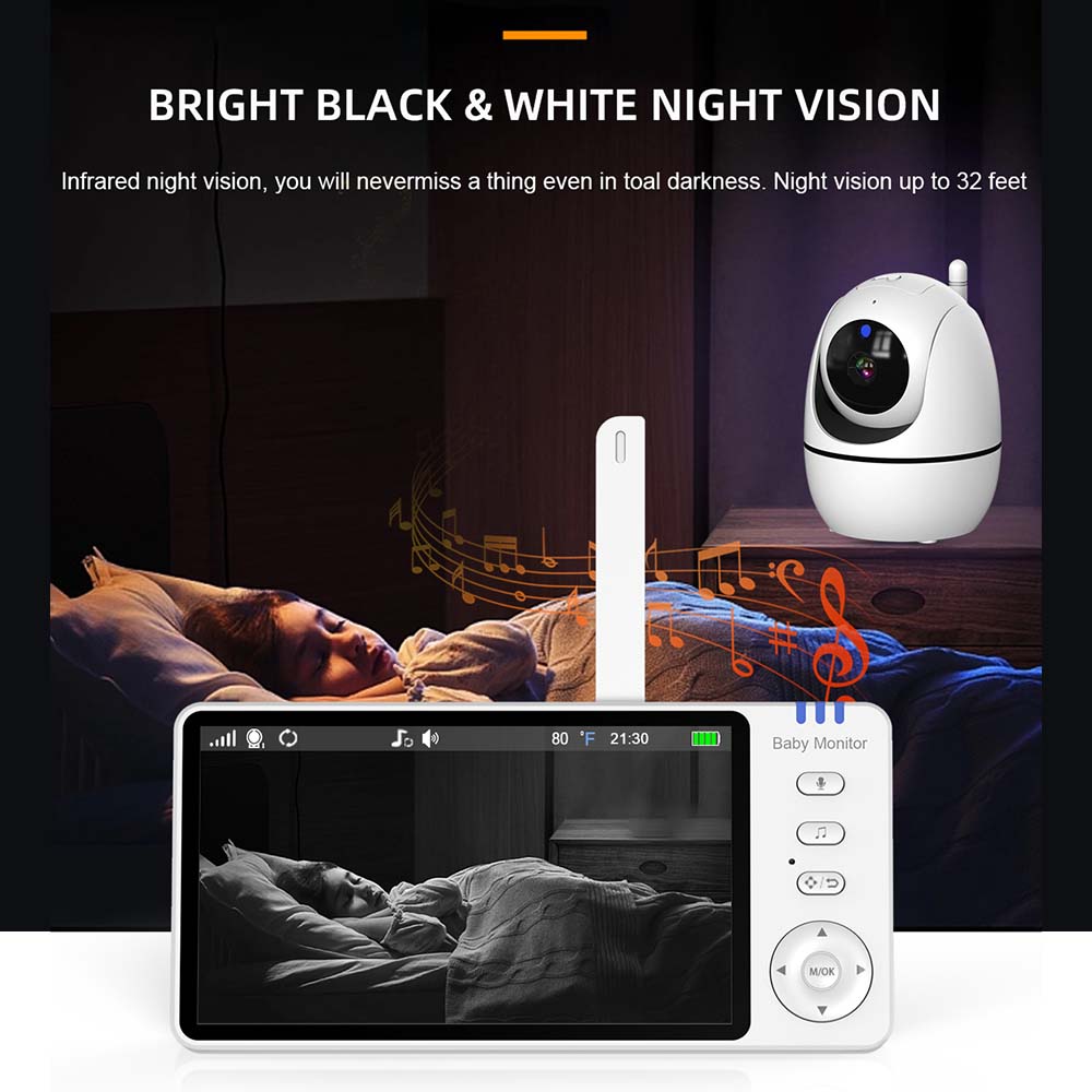 จอภาพวิดีโอสําหรับเด็กขนาด 5 น - Baby Nursery Camera บทวิจารณ์และราคา