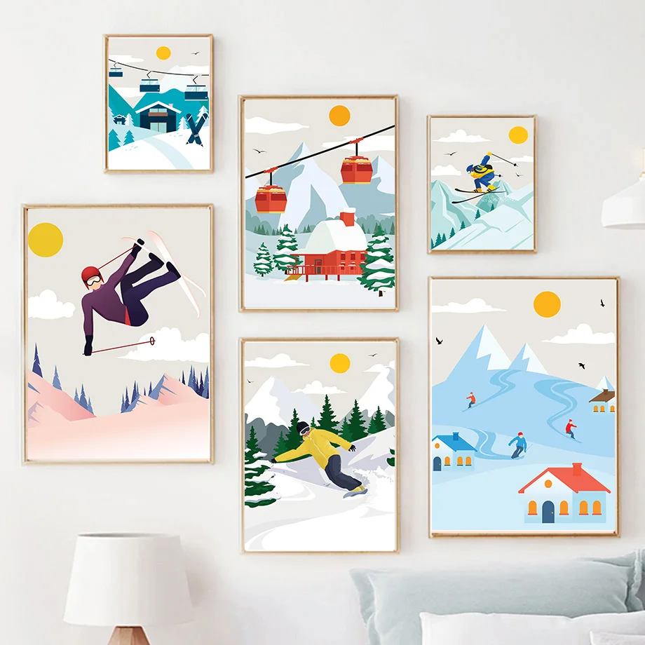 ศิลปะบนผืนผ้าใบภูเขาหิมะสไตล์ม - Baby Nursery Mountain Theme บทวิจารณ์และราคา