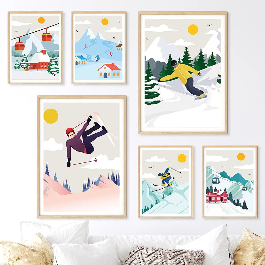 ศิลปะบนผืนผ้าใบภูเขาหิมะสไตล์ม - Baby Nursery Mountain Theme บทวิจารณ์และราคา
