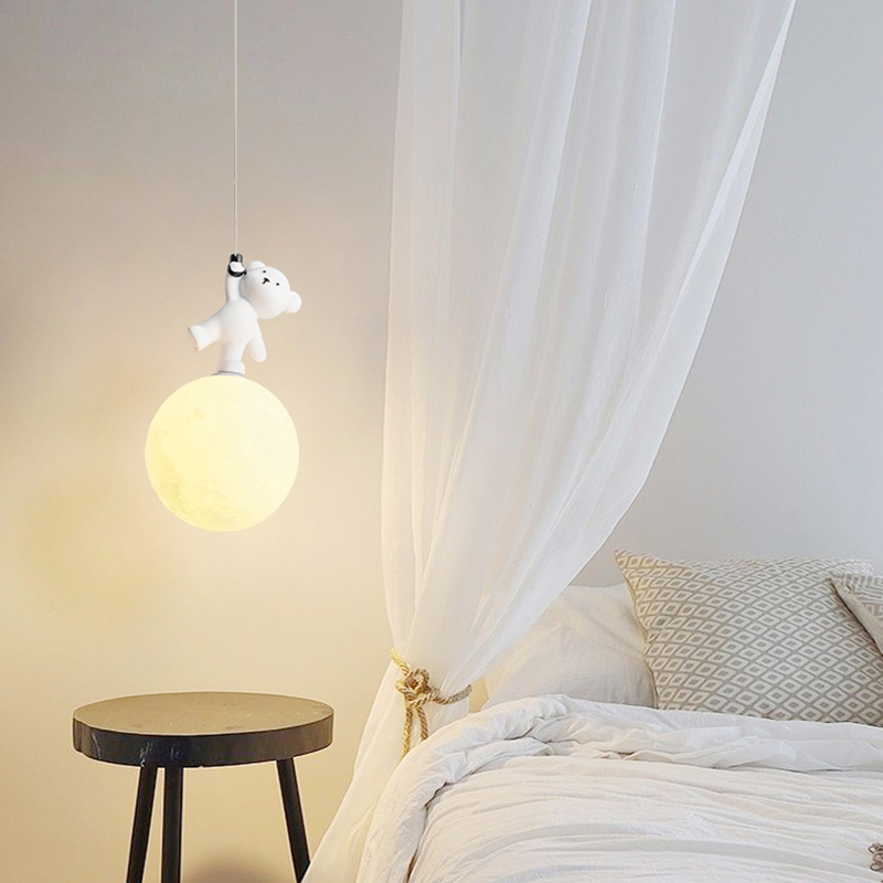 โคมไฟรูปการ์ตูนหมีเรซิ่นโคมไฟแ - Baby Nursery Light Fixture บทวิจารณ์และราคา
