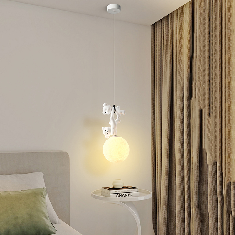 โคมไฟรูปการ์ตูนหมีเรซิ่นโคมไฟแ - Baby Nursery Light Fixture บทวิจารณ์และราคา