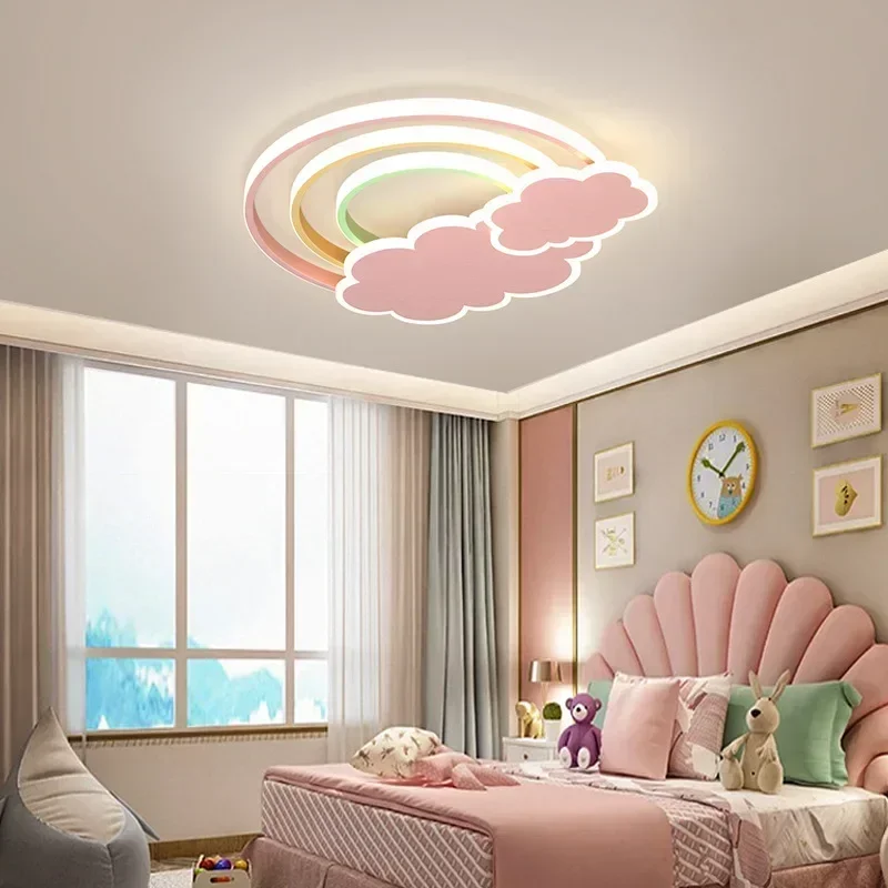 โคมไฟเพดาน LED รูปเมฆสีรุ้งสไต - Baby Nursery Light Fixture บทวิจารณ์และราคา