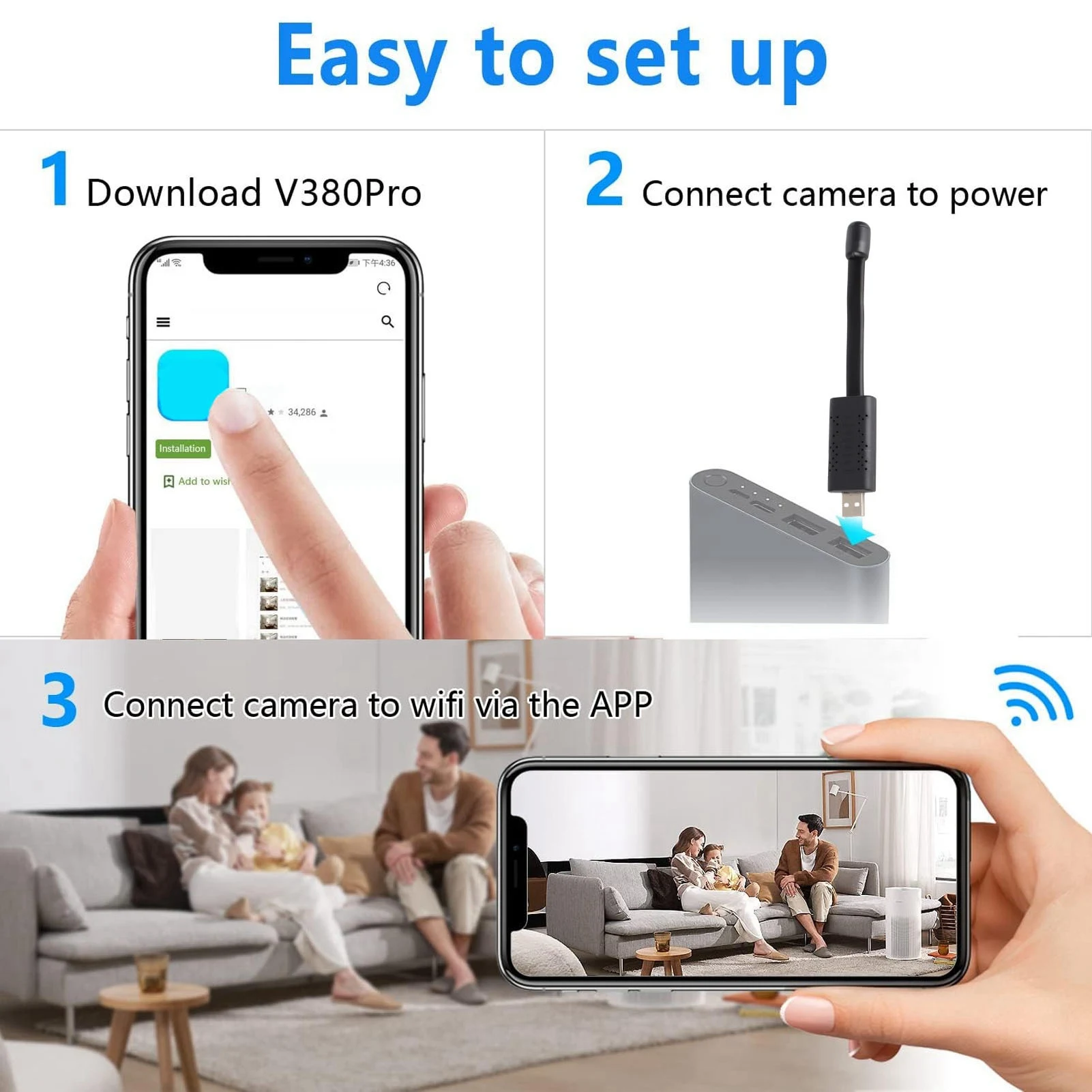 กล้องรักษาความปลอดภัย USB WiFi - Baby Nursery Camera บทวิจารณ์และราคา