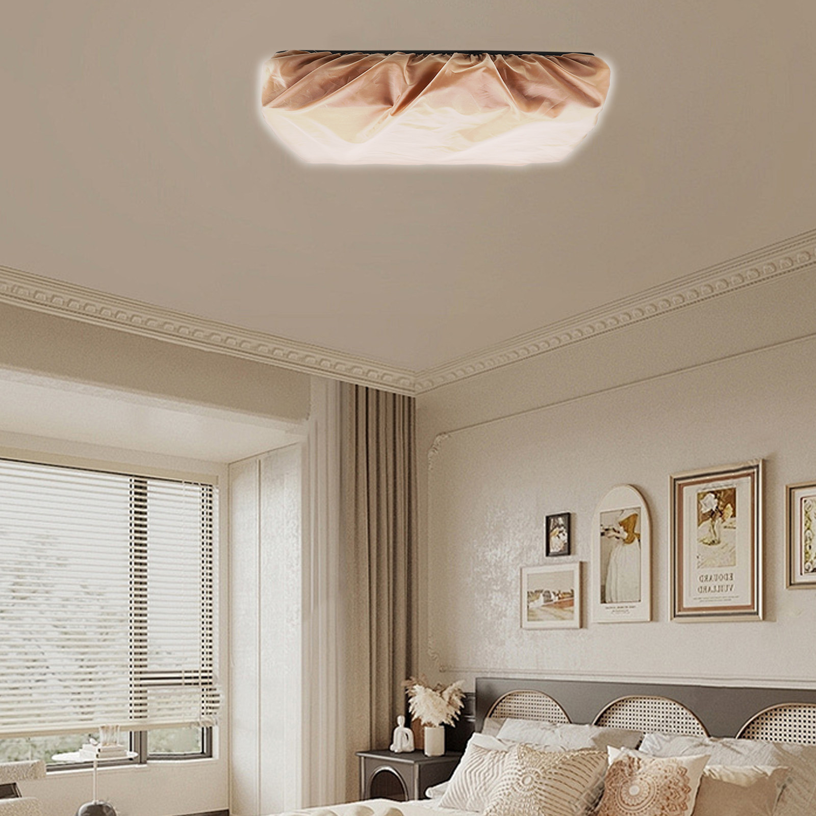 โคมไฟผ้าสีขาวทรงสี่เหลี่ยม ป้อ - Baby Nursery Light Fixture บทวิจารณ์และราคา