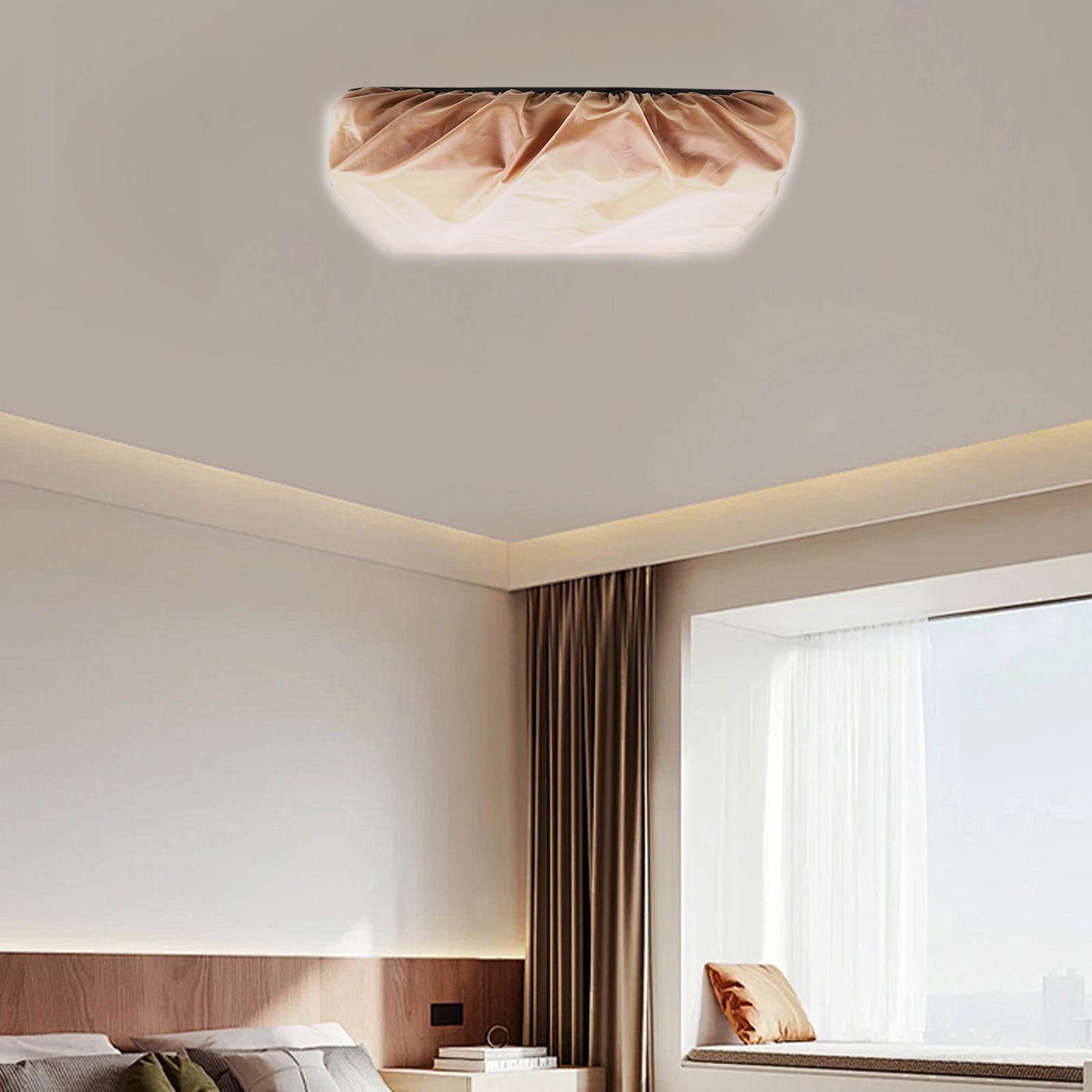 โคมไฟผ้าสีขาวทรงสี่เหลี่ยม ป้อ - Baby Nursery Light Fixture บทวิจารณ์และราคา