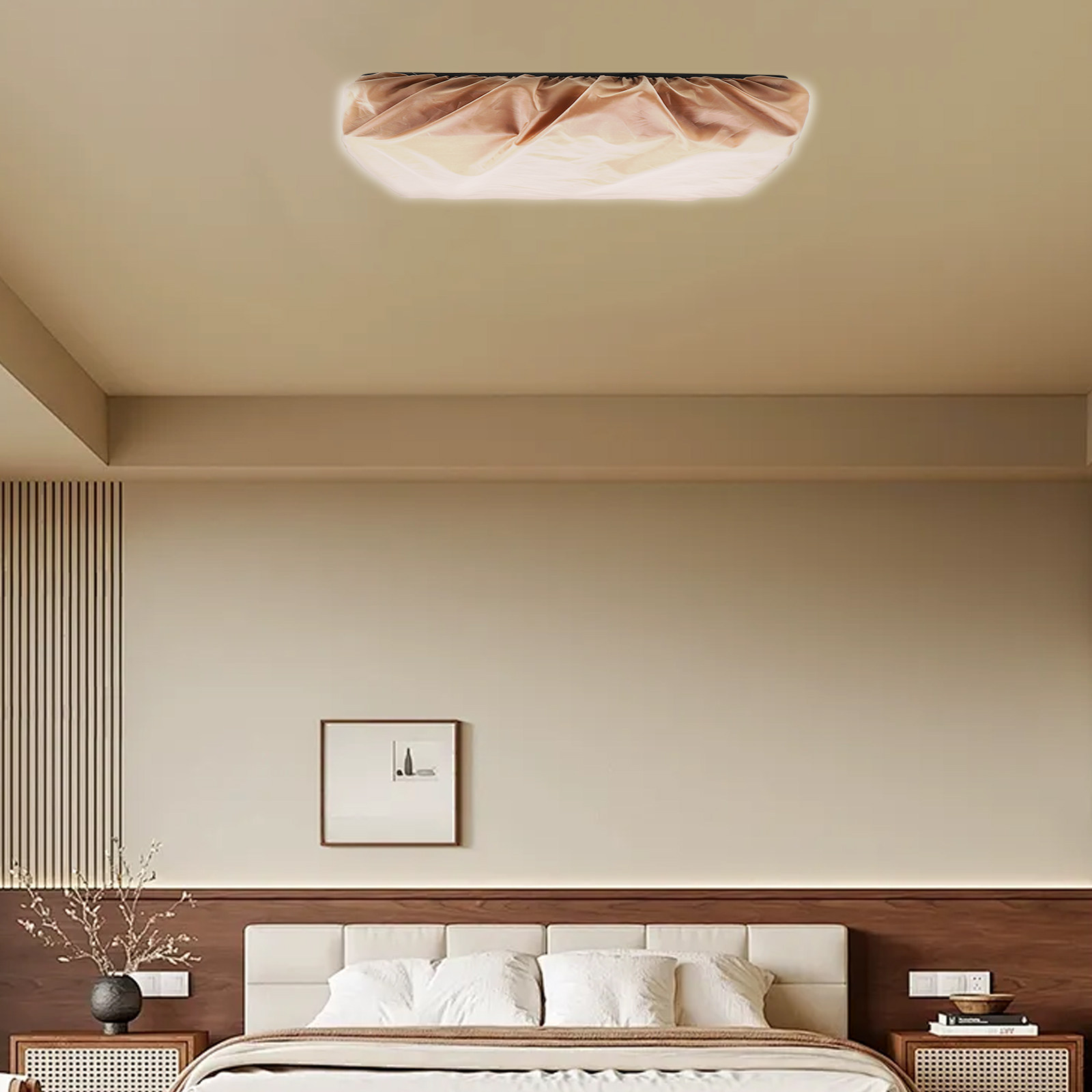 โคมไฟผ้าสีขาวทรงสี่เหลี่ยม ป้อ - Baby Nursery Light Fixture บทวิจารณ์และราคา