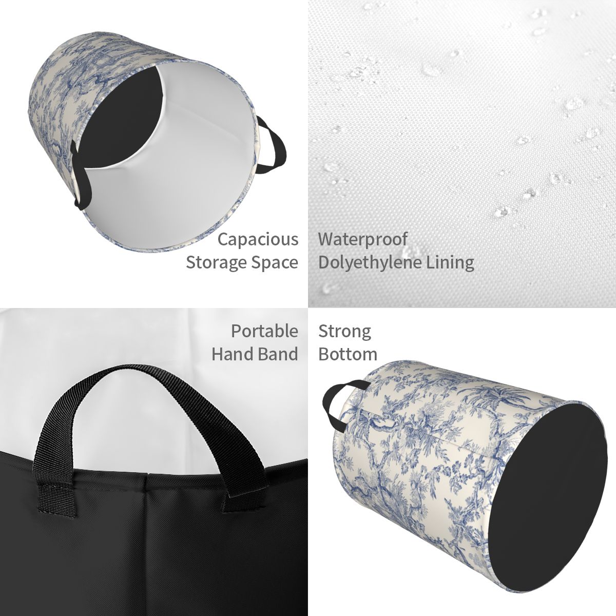 ตะกร้าซักผ้าลาย Toile de Jouy  - Baby Nursery Items บทวิจารณ์และราคา