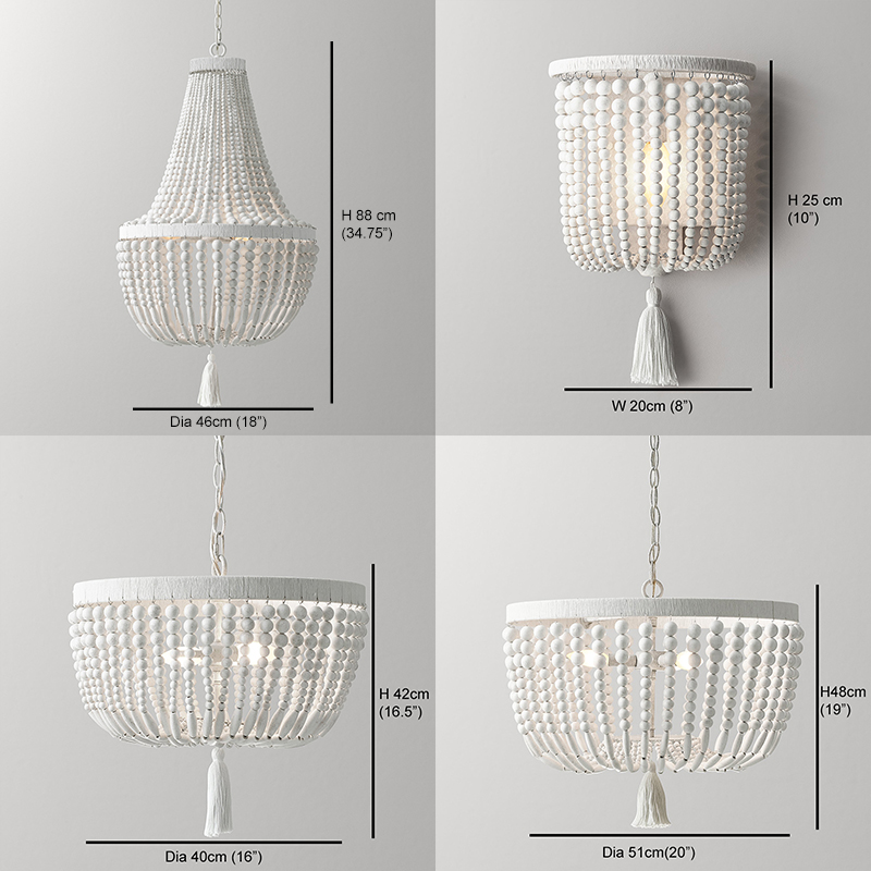 Weathered ไม้สีขาวลูกปัดโคมไฟร - Baby Nursery Chandelier บทวิจารณ์และราคา