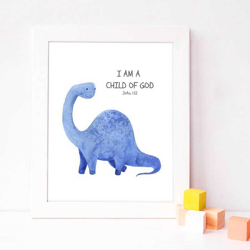 เด็กข้อพระคัมภีร์อ้างพิมพ์ไดโน - Baby Nursery Quotes Wall Art บทวิจารณ์และราคา