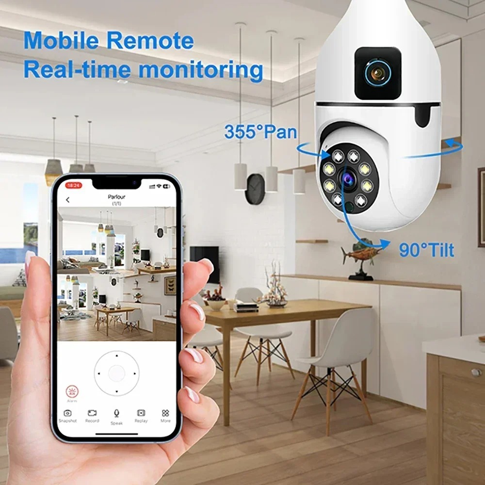 กล้องไอพี ไวไฟ E27 กล้องหลอดไฟ - Baby Nursery Camera บทวิจารณ์และราคา