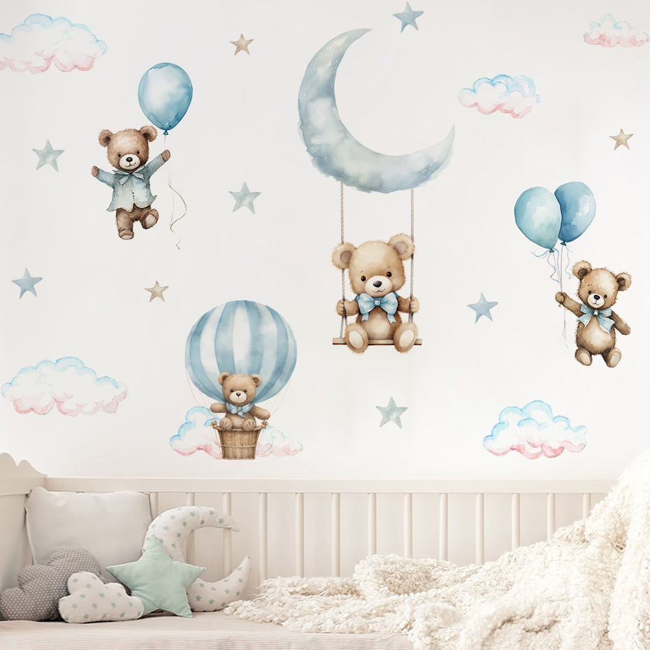 สีน้ําหมี Hot Air บอลลูน Cloud - Baby Nursery Needs บทวิจารณ์และราคา