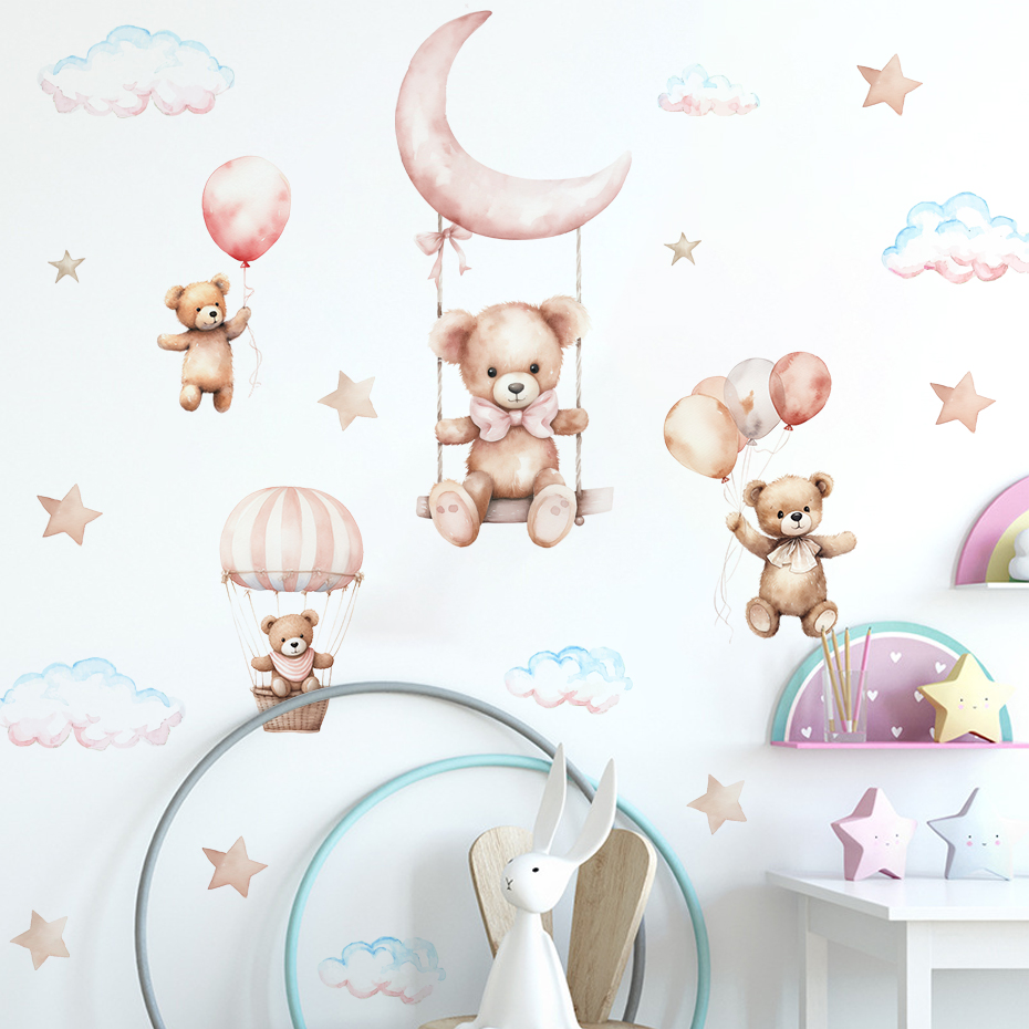 สีน้ําหมี Hot Air บอลลูน Cloud - Baby Nursery Needs บทวิจารณ์และราคา