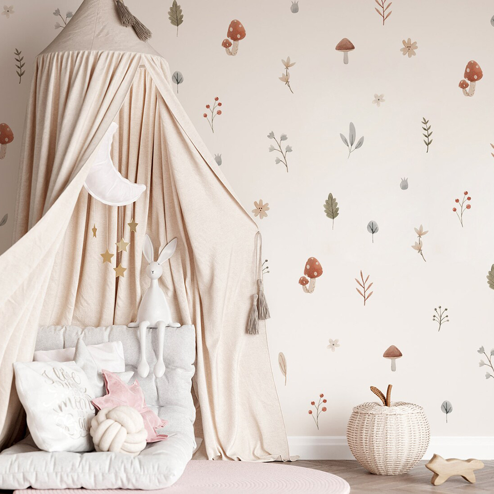 Boho การ์ตูนเห็ดสาขาใบดอกไม้รู - Baby Nursery Needs บทวิจารณ์และราคา
