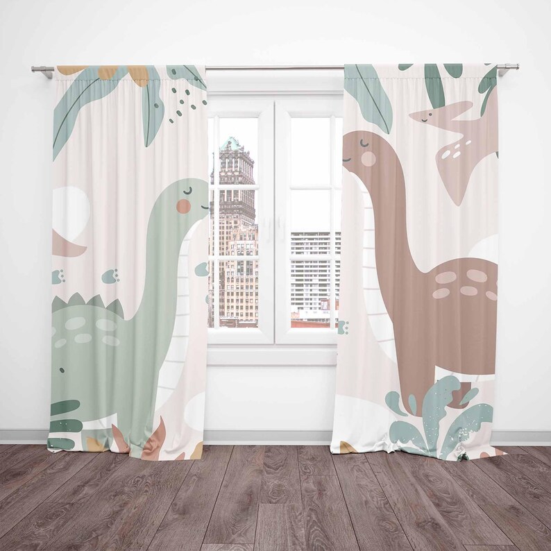 ผ้าม่านลายไดโนเสาร์สำหรับห้องเ - Baby Nursery Curtains บทวิจารณ์และราคา