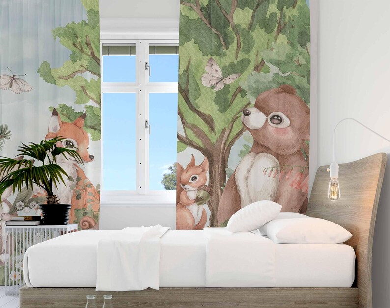ม่านลายสัตว์ป่า ม่านห้องนอนเด็ - Baby Nursery Curtains บทวิจารณ์และราคา