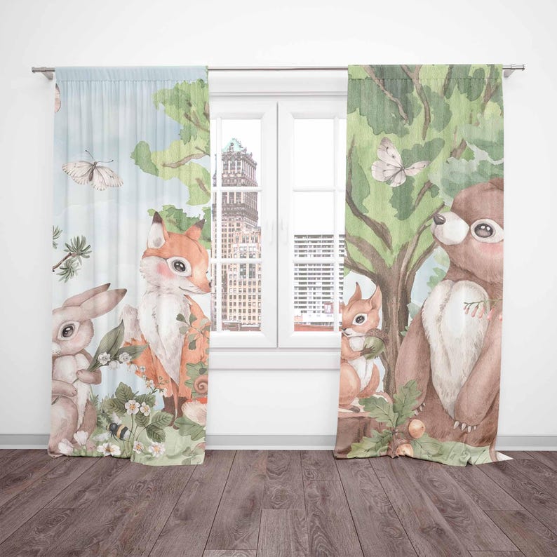 ม่านลายสัตว์ป่า ม่านห้องนอนเด็ - Baby Nursery Curtains บทวิจารณ์และราคา