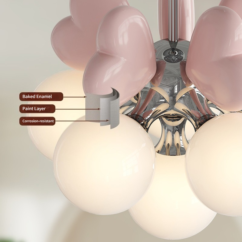 โคมไฟระย้ารูปหัวใจสีชมพู ปี 20 - Baby Nursery Chandelier บทวิจารณ์และราคา