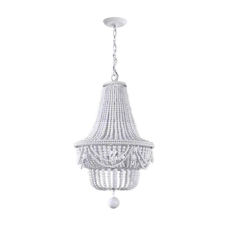 โคมไฟระย้าลูกปัดไม้แบบกึ่งฝังฝ - Baby Nursery Chandelier บทวิจารณ์และราคา