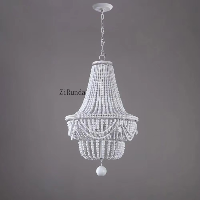 โคมไฟระย้าลูกปัดไม้แบบกึ่งฝังฝ - Baby Nursery Chandelier บทวิจารณ์และราคา