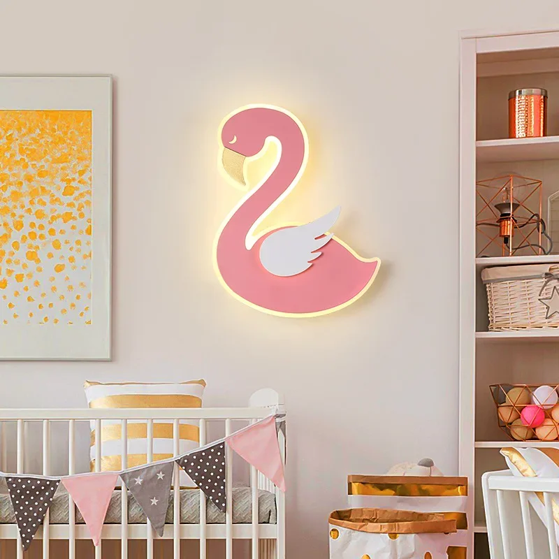 โคมไฟติดผนัง LED รูปนกฟลามิงโก - Baby Nursery Light Fixture บทวิจารณ์และราคา