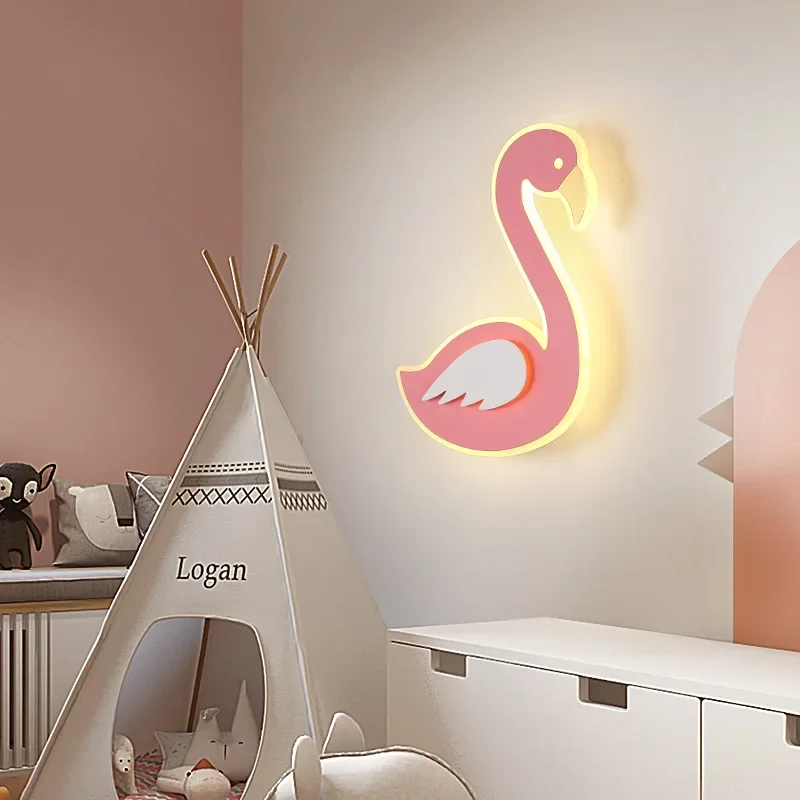 โคมไฟติดผนัง LED รูปนกฟลามิงโก - Baby Nursery Light Fixture บทวิจารณ์และราคา