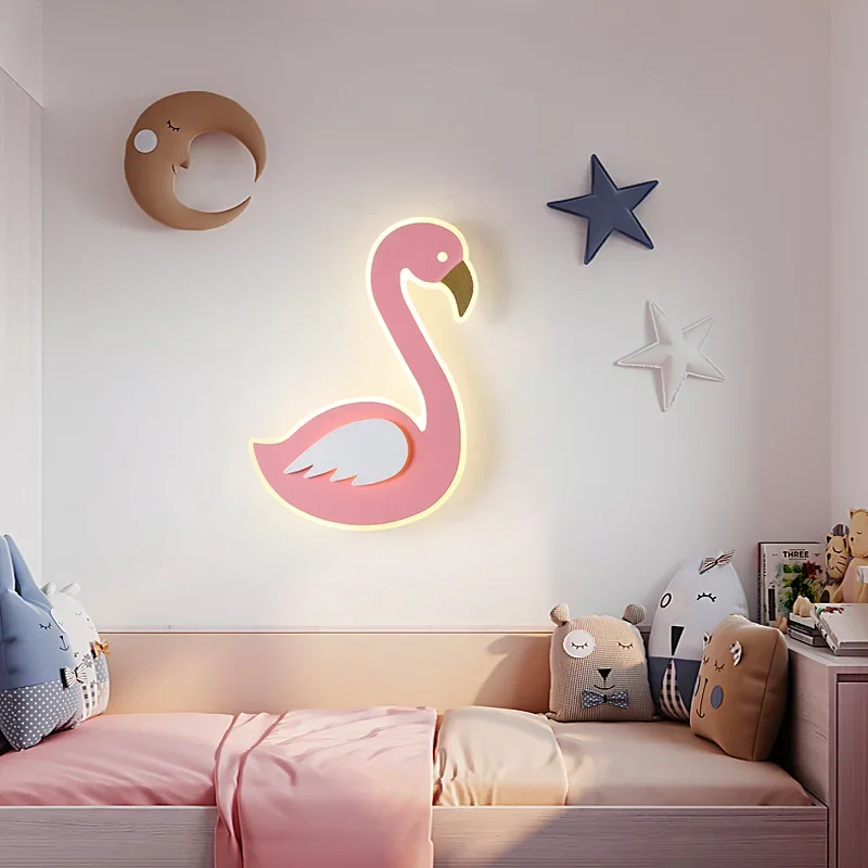 โคมไฟติดผนัง LED รูปนกฟลามิงโก - Baby Nursery Light Fixture บทวิจารณ์และราคา