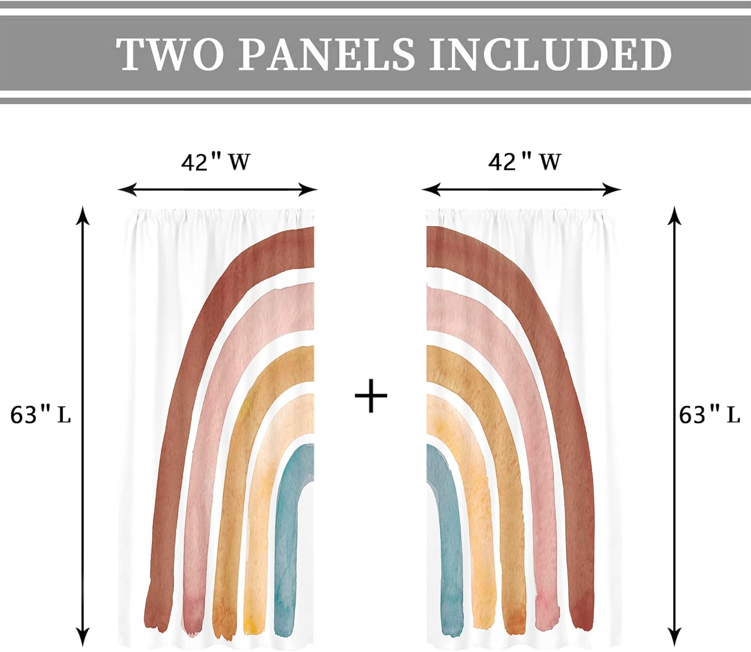 ผ้าม่านโบโฮลายสายรุ้งสำหรับเด็ - Baby Nursery Curtains บทวิจารณ์และราคา
