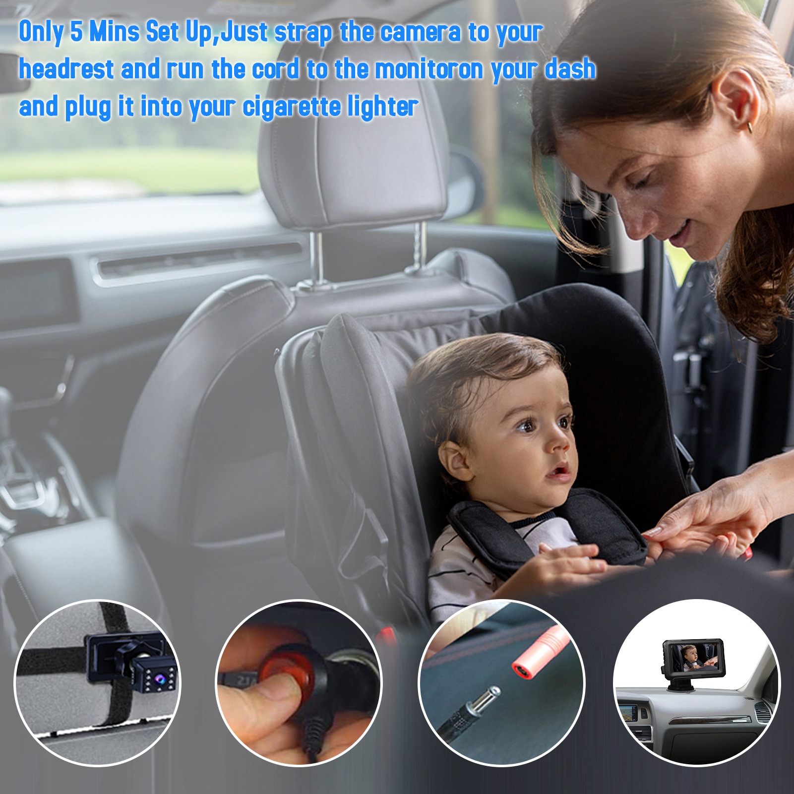 กระจกมองหลังในรถยนต์สำหรับเด็ก - Baby Nursery Camera บทวิจารณ์และราคา