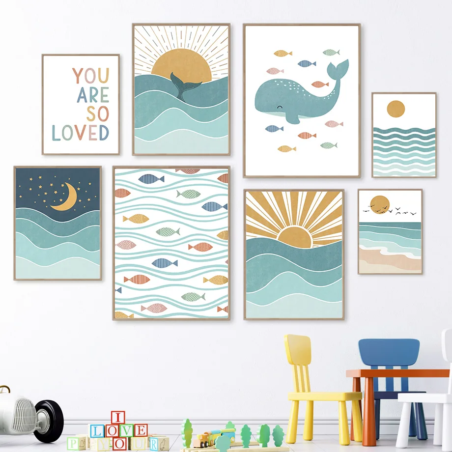 1 ชิ้น ภาพพิมพ์บนผ้าใบ ไร้กรอบ - Baby Nursery Quotes Wall Art บทวิจารณ์และราคา