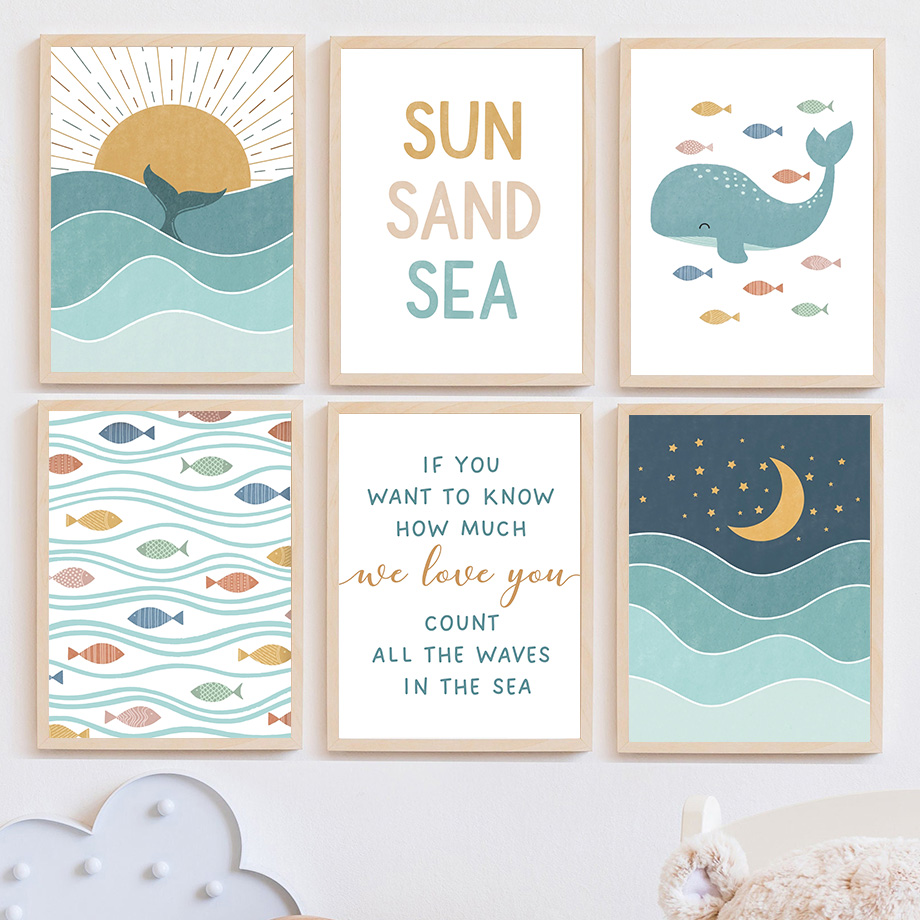 1 ชิ้น ภาพพิมพ์บนผ้าใบ ไร้กรอบ - Baby Nursery Quotes Wall Art บทวิจารณ์และราคา