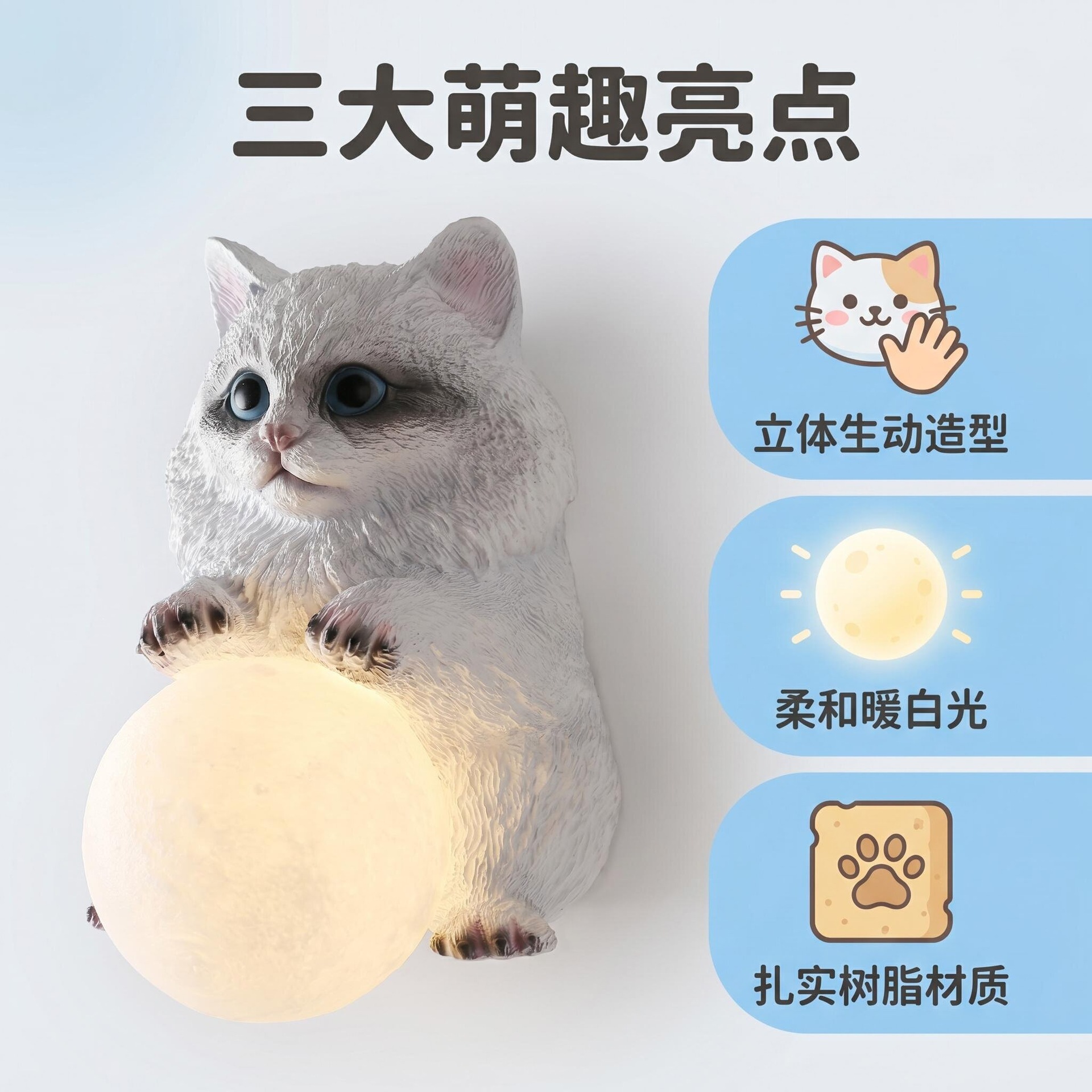 โคมไฟติดผนังรูปแมว โคมไฟห้องเด - Baby Nursery Light Fixture บทวิจารณ์และราคา