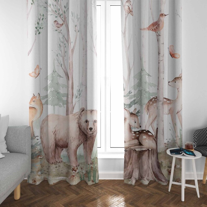 ผ้าม่านลายสัตว์ป่า ผ้าม่านห้อง - Baby Nursery Curtains บทวิจารณ์และราคา